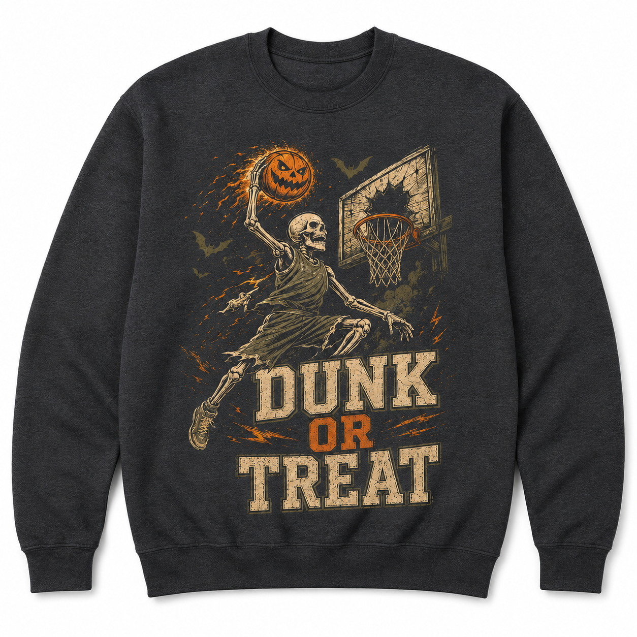 Dunk or Treat Basketball Halloween Skeleton Shirt