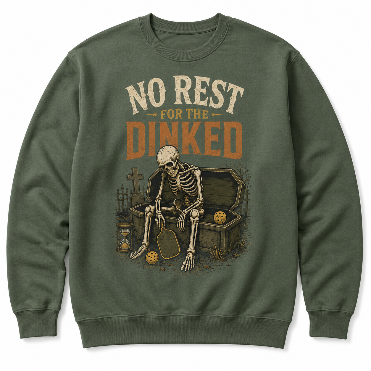 No Rest for the Dinked Pickleball Halloween Skeleton Shirt