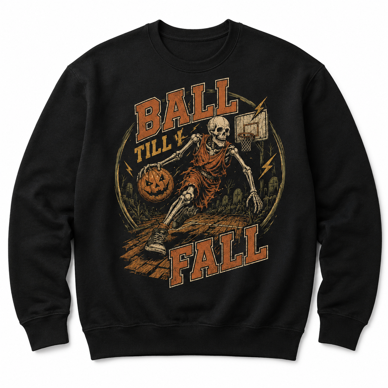 Ball Till I Fall Basketball Halloween Skeleton Shirt