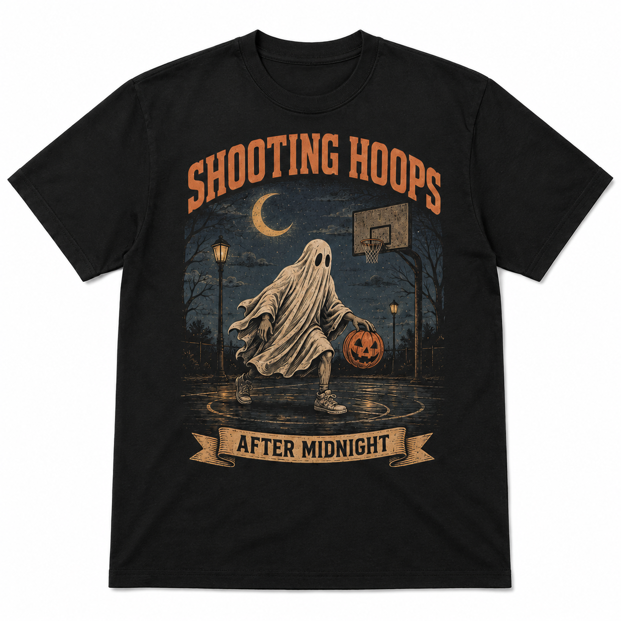 Shooting Hoops After Midnight Basketball Halloween Shirt