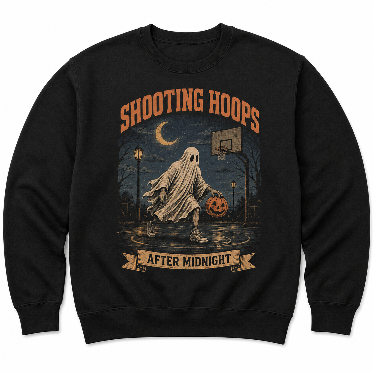 Shooting Hoops After Midnight Basketball Halloween Shirt
