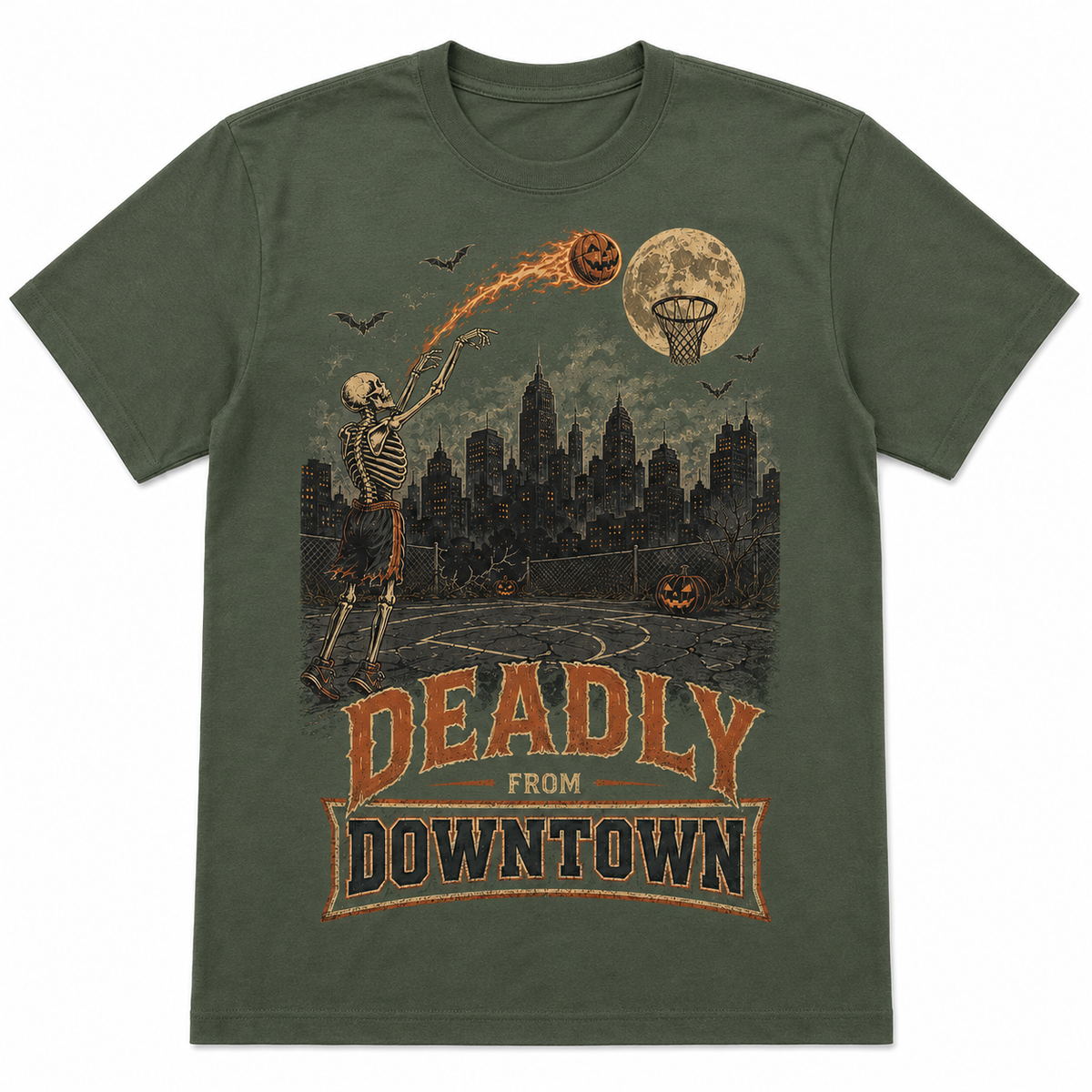 Deadly From Downtown Basketball Halloween Shirt