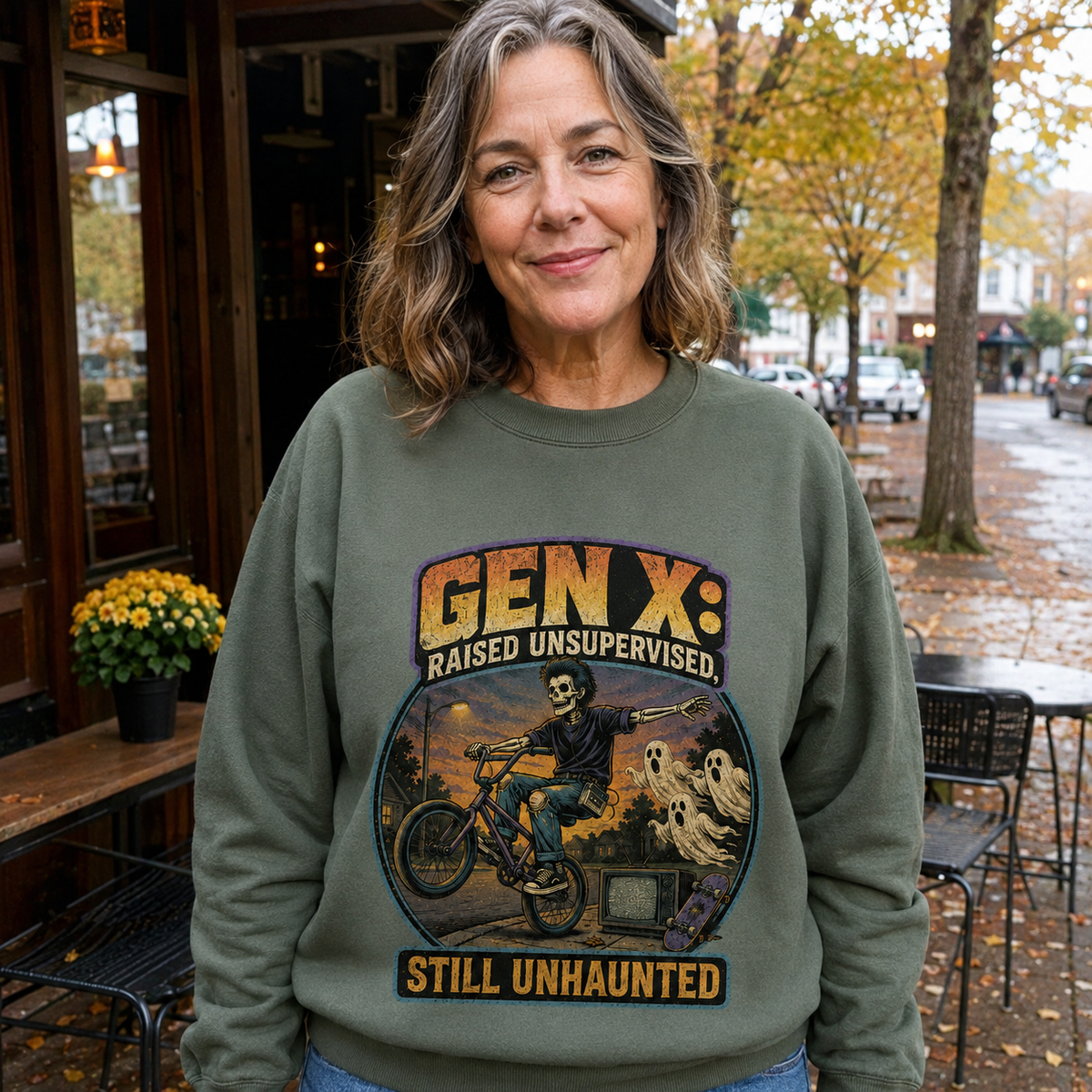 Gen X Raised Unsupervised Still Unhaunted Halloween Shirt