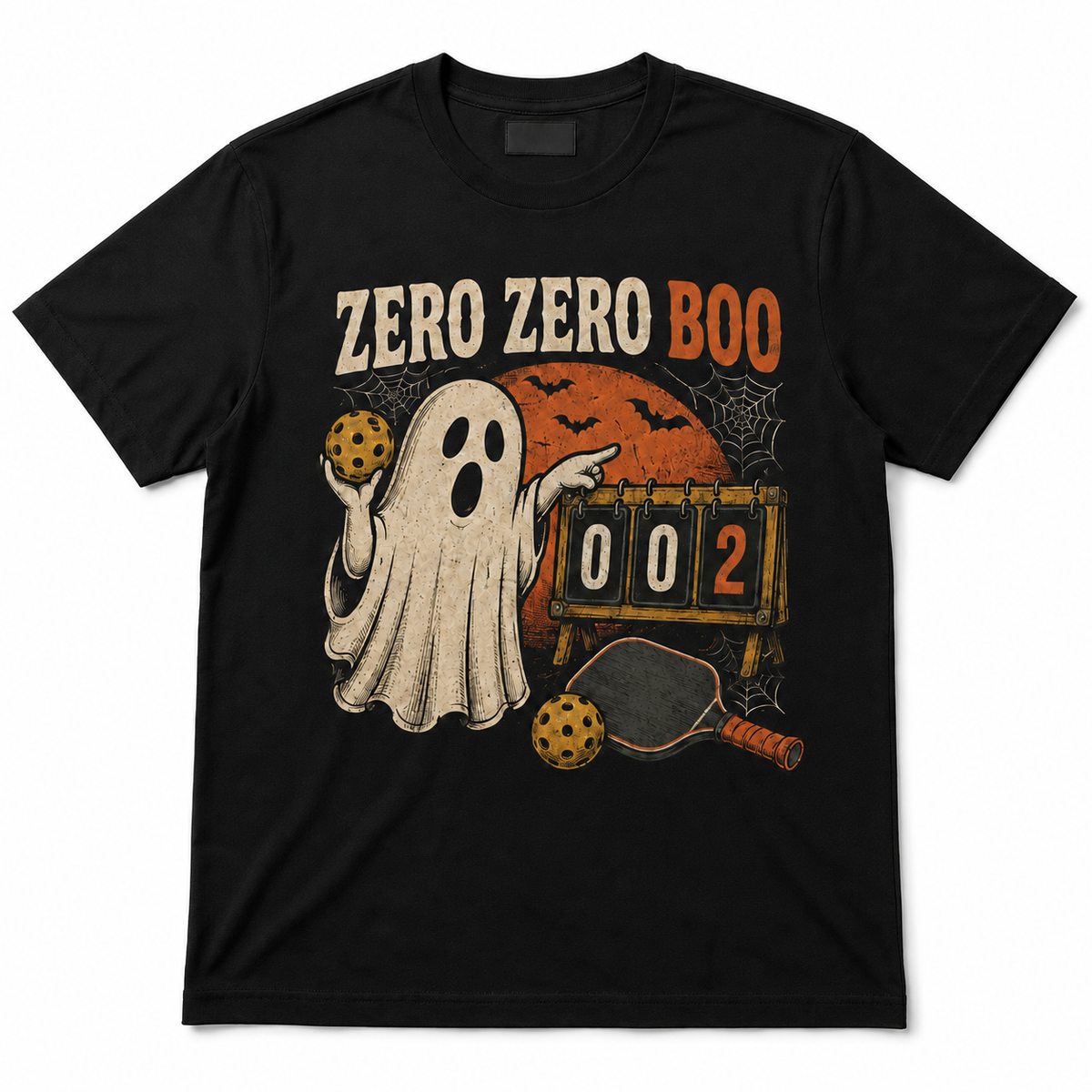 Zero Zero Boo Pickleball Halloween Ghost T-Shirt