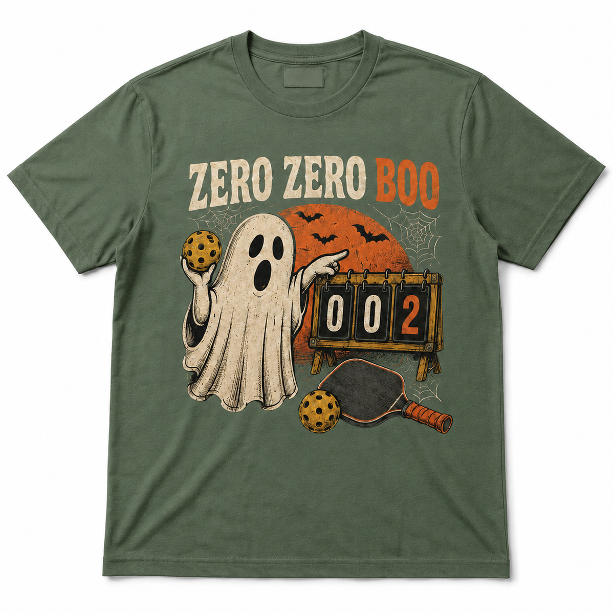 Zero Zero Boo Pickleball Halloween Ghost T-Shirt