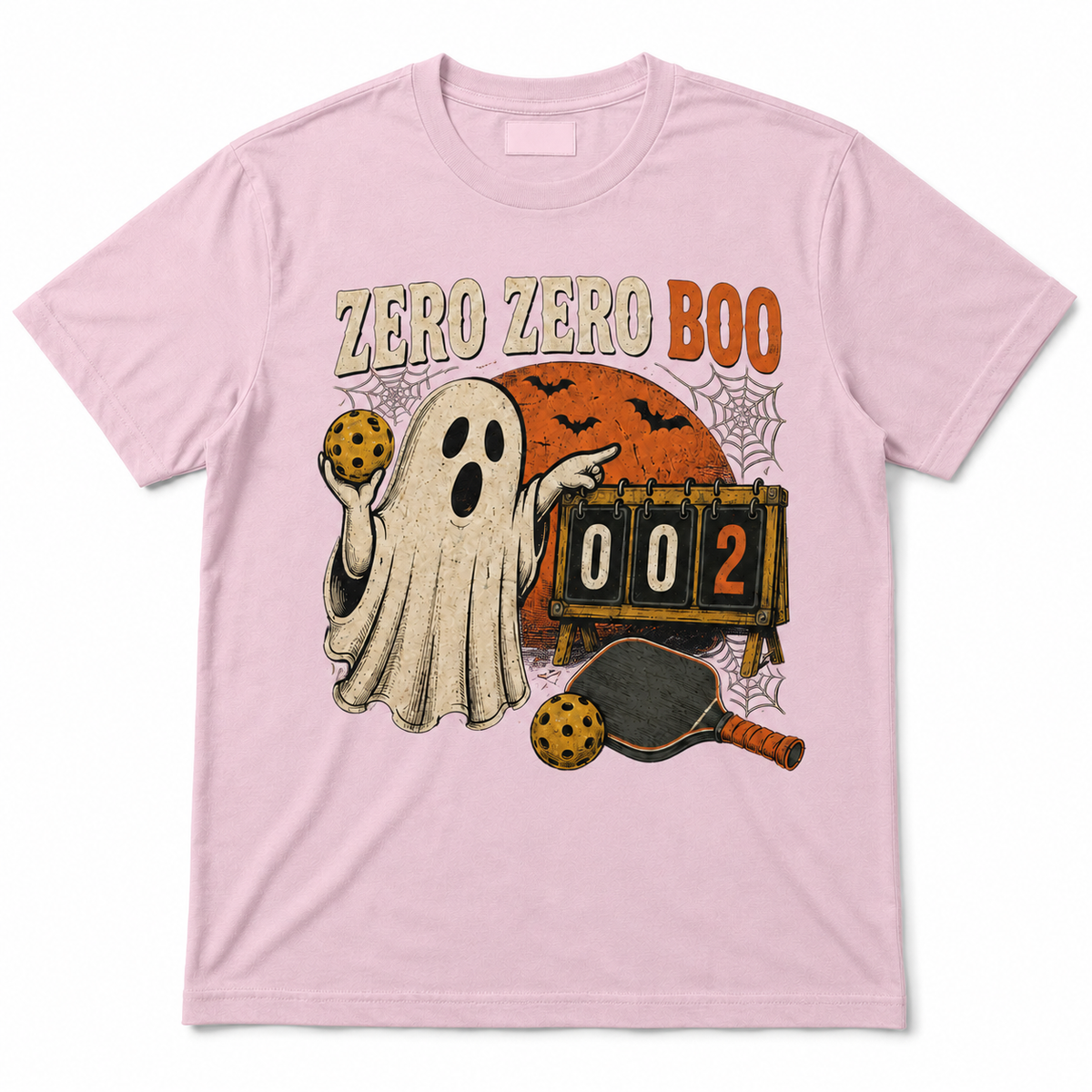 Zero Zero Boo Pickleball Halloween Ghost T-Shirt