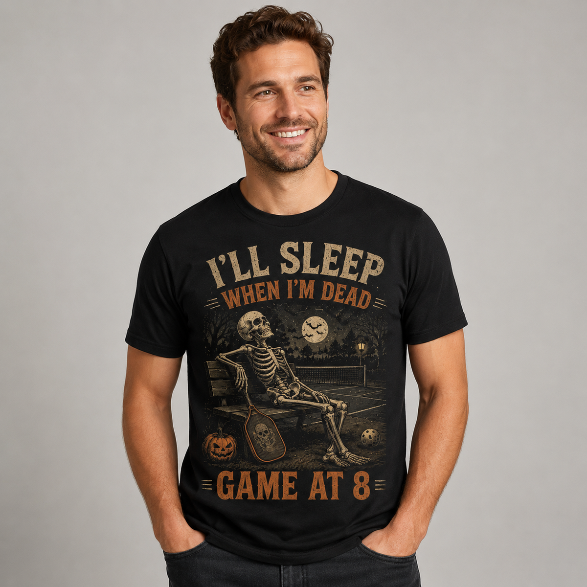 I’ll Sleep When I’m Dead Game at 8 Pickleball T-Shirt