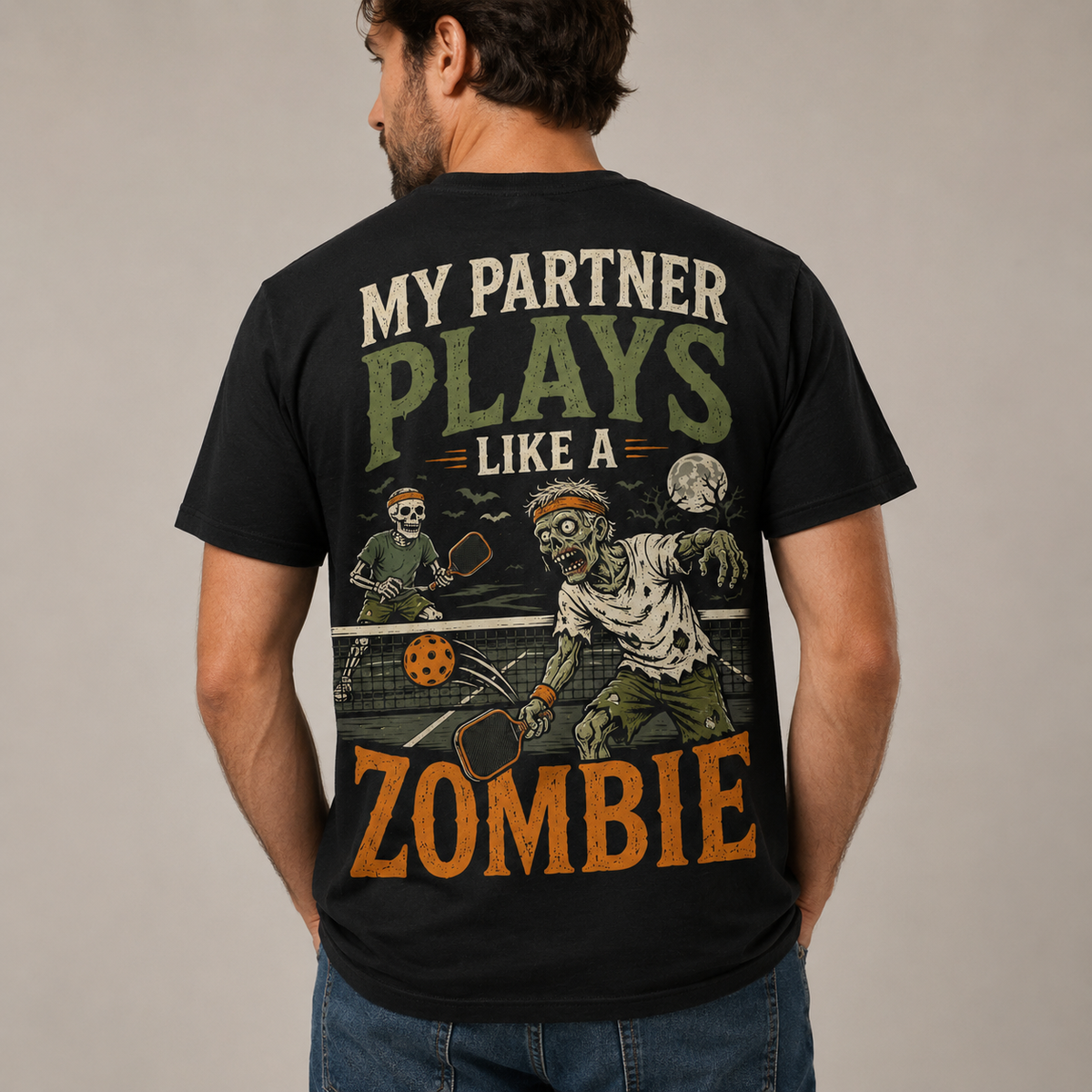 My Partner Plays Like a Zombie Pickleball T-Shirt