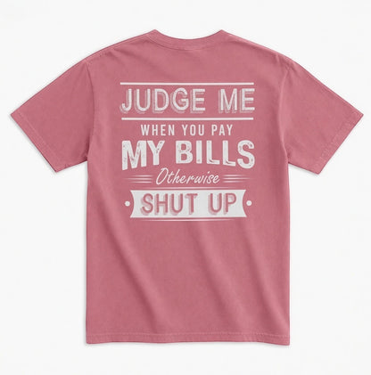 TrendyShift.Com unisex garment-dyed cotton t-shirt in dusty rose with white distressed back graphic typography.
